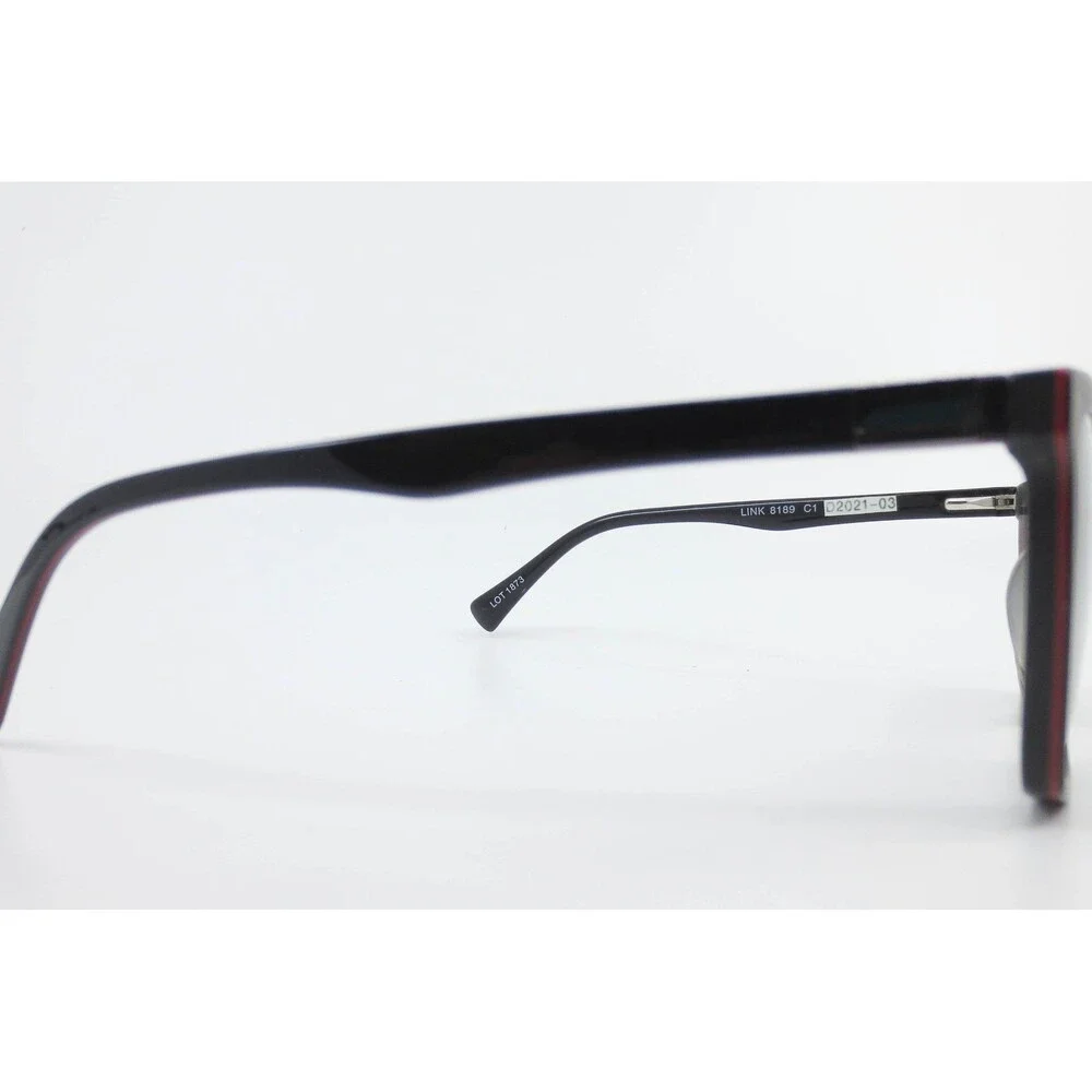 Link Occhiali 8189 C1 Sunglasses Black Rectangular Frame Mens Womens Eyewear